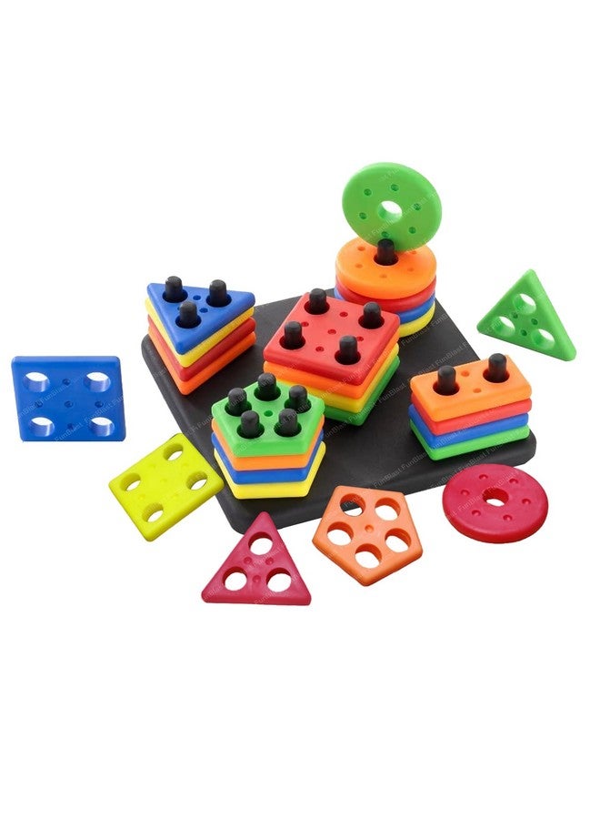 فنبلاست ألعاب فن بلاست لفرز الأشكال، ألعاب فرز التكديس للأطفال، مكعبات مطابقة الأشكال الهندسية للأطفال، ألعاب تعليمية وتعليمية للأطفال - Image 1