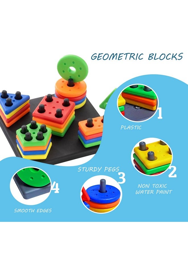 فنبلاست ألعاب فن بلاست لفرز الأشكال، ألعاب فرز التكديس للأطفال، مكعبات مطابقة الأشكال الهندسية للأطفال، ألعاب تعليمية وتعليمية للأطفال - Image 5