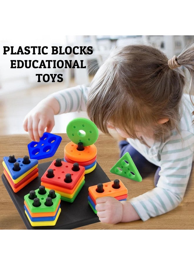 فنبلاست ألعاب فن بلاست لفرز الأشكال، ألعاب فرز التكديس للأطفال، مكعبات مطابقة الأشكال الهندسية للأطفال، ألعاب تعليمية وتعليمية للأطفال - Image 4