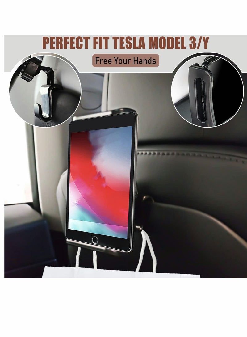 SYOSI Cell Phone Tablet Car Mount Holder Compatible with 2016 2022 Tesla Model 3 Model Y Headrest Mount Back Seat Cellphone Tablet Stand Cradle Tesla Model 3 Y Accessories Upgrade - Image 5