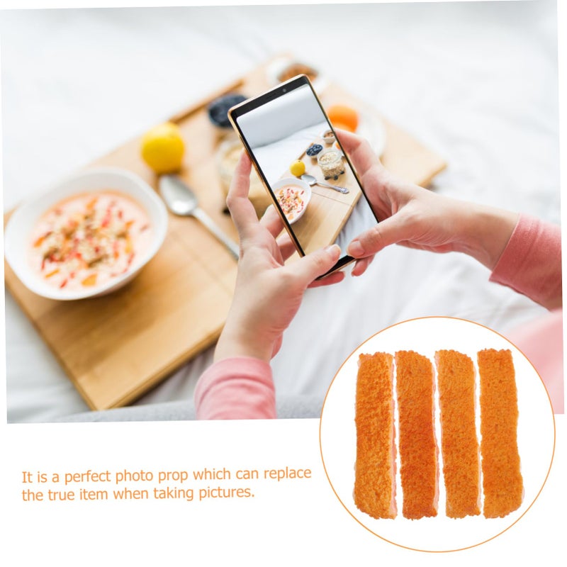 Realistic Fried Pork Cutlet Model 4 Pcs Kitchen Display Food Props - Image 3