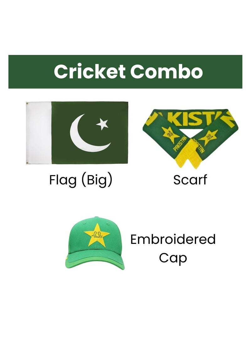 PRINTSHOP4ME Pakistan Scarf,Cap&Flag-Perfect For Sports Fans,Celebrations National Event&Celebration Accessories Show Your Support Pakistan  - Image 2