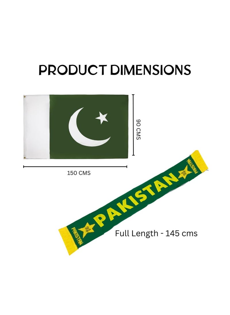 PRINTSHOP4ME Pakistan Scarf,Cap&Flag-Perfect For Sports Fans,Celebrations National Event&Celebration Accessories Show Your Support Pakistan  - Image 3