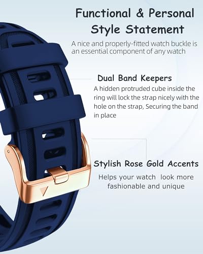 OUTVI 20mm Watch Band for Garmin fenix 5s fenix 6s fenix 7s pro quickfit 20 bands Replacement for garmin epix 2 42mm sapphire short strap Rose Gold women men Passionate Blue - Image 2