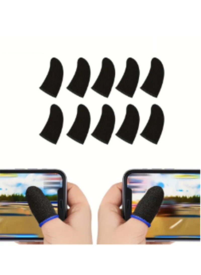 KASTWAVE 10 Pieces Gaming finger sleeves, Mobile Game Controller Finger Sleeve Sets, Anti-Sweat Breathable Touchscreen Finger Sleeve For PUBG Mobile Legends Knives Out mobile gaming applications  - Image 1