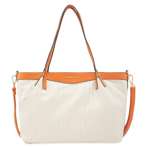 Caprese Shyla Satchel, Cream-Large | Sleek Solid Designed Shoulder Bag for Women with Adjustable Sling Strap | Spacious Compartments | Perfect for Casual/Party & Daily Use - Image 1