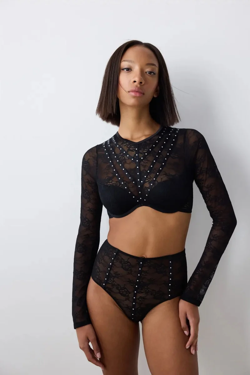 Penti PENTI Shinny Lace Long Sleeve Croplet