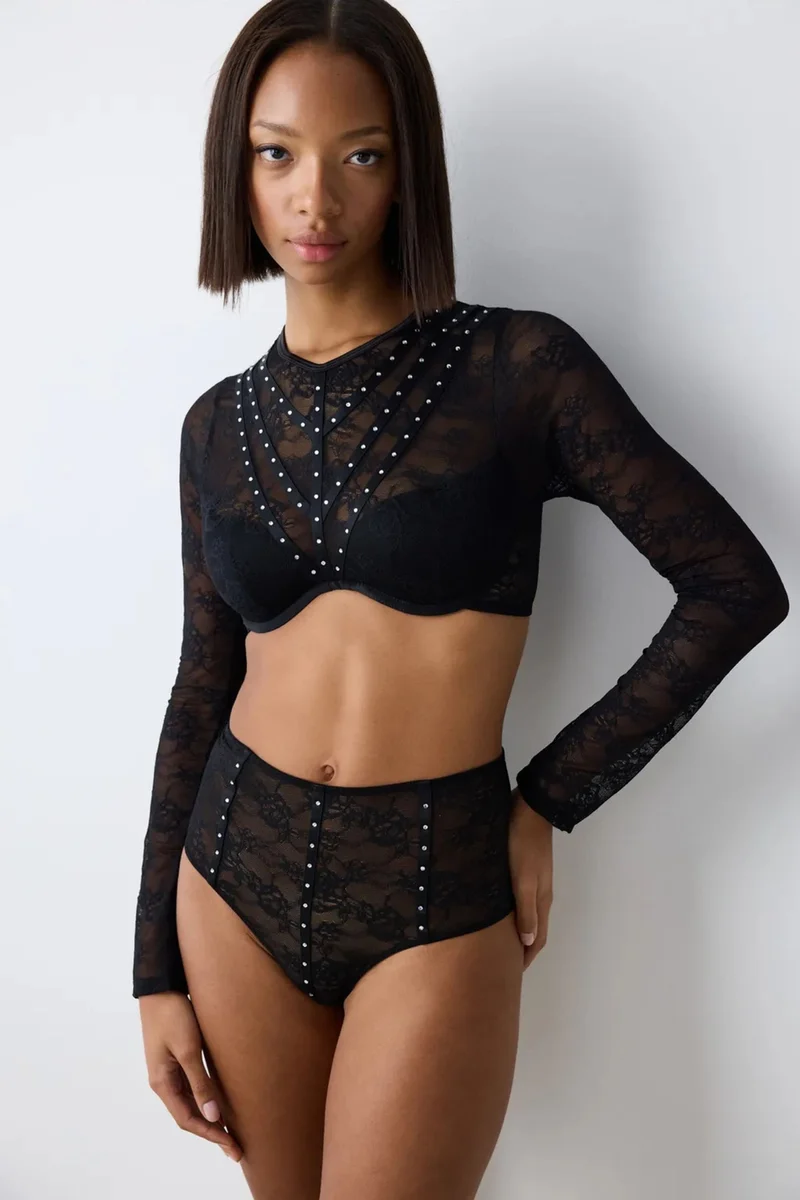 Penti PENTI Shinny Lace Long Sleeve Croplet