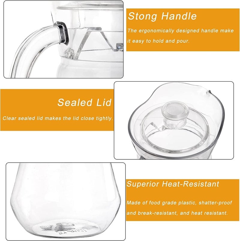 VILON Duck Pot 1.3L Glass Pitcher with Plastic lid,Drinking Beverage Jug,Glass Water jug for Home use - Image 3