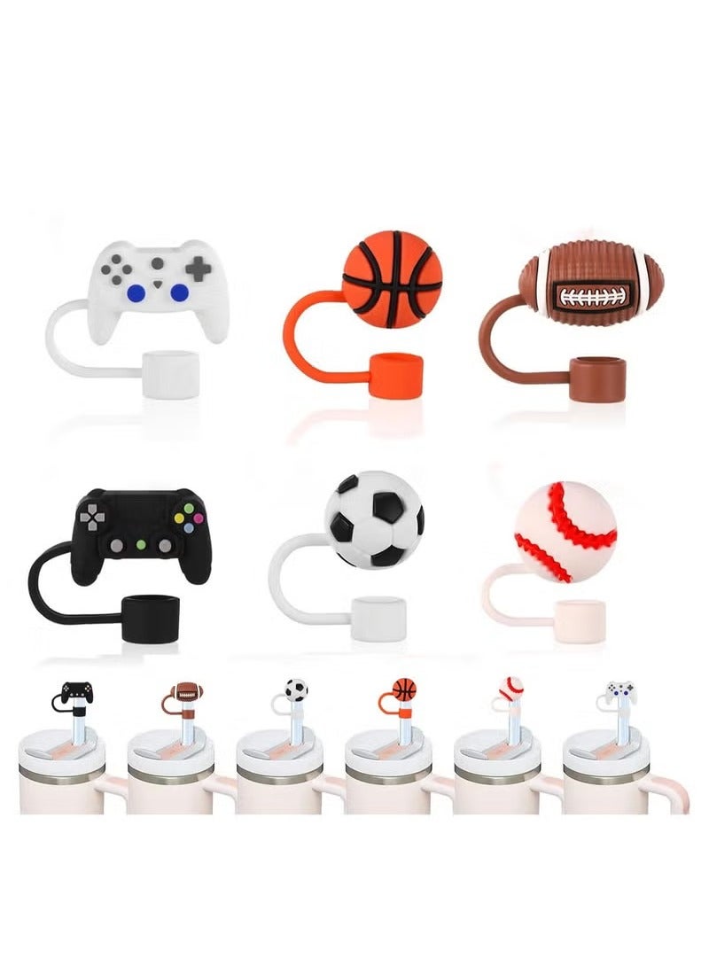 Straw Cover Cap for Stanley Cup, 6Pcs Silicone Straw Covers Cap Toppers for Stanley Cup 40&30 Oz, Boys/Girls Reusable Straw Tip Covers Compatible with Stanley, Hydro Flask and other 10mm Straws  - Image 3