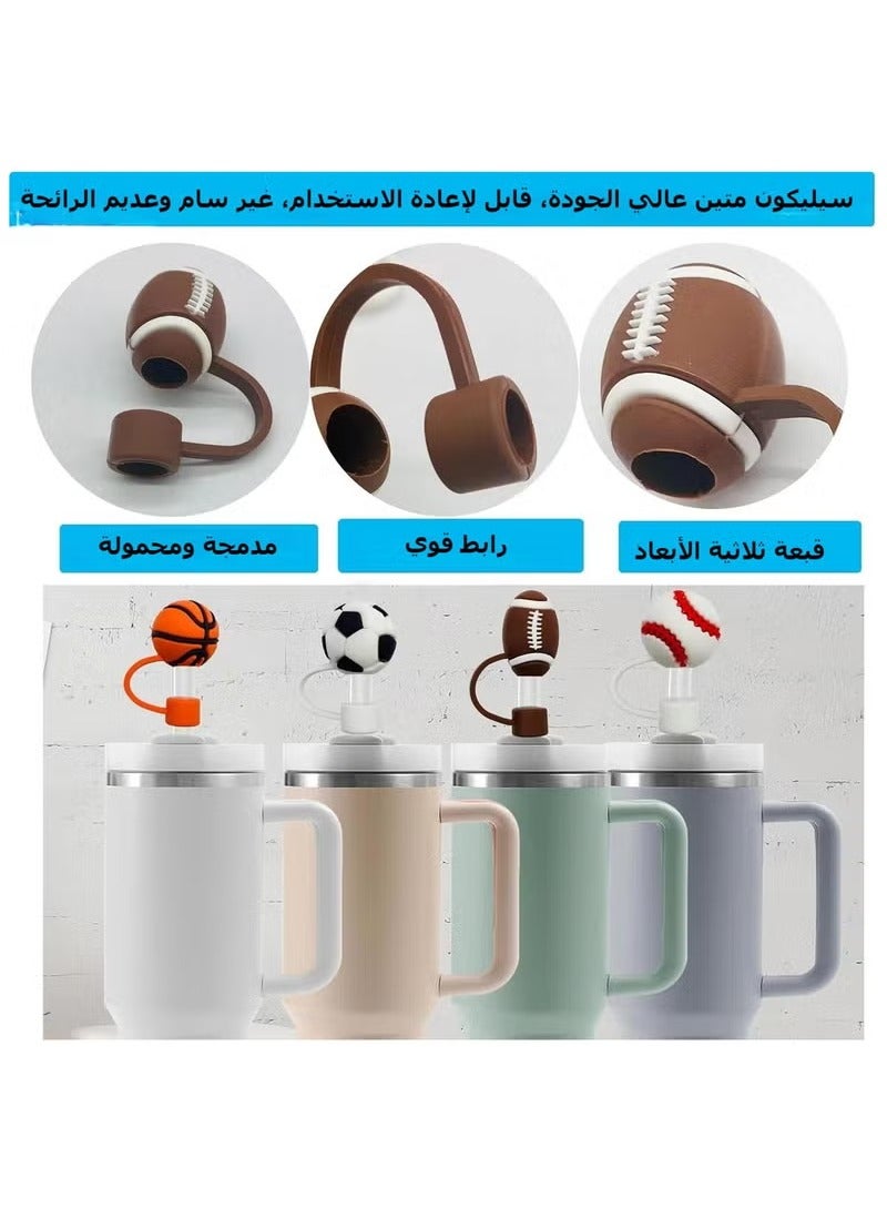 Straw Cover Cap for Stanley Cup, 6Pcs Silicone Straw Covers Cap Toppers for Stanley Cup 40&30 Oz, Boys/Girls Reusable Straw Tip Covers Compatible with Stanley, Hydro Flask and other 10mm Straws  - Image 5