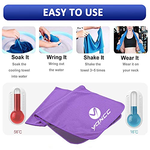YQXCC Cooling Towels | 4 Pack 47"x12" | Ice Cool for Neck | Microfiber Soft Breathable Chilly | for Yoga, Sports, Golf, Gym, Camping, Running, Fitness, Workout & More Activities - Image 4