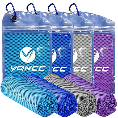 YQXCC Cooling Towels | 4 Pack 47"x12" | Ice Cool for Neck | Microfiber Soft Breathable Chilly | for Yoga, Sports, Golf, Gym, Camping, Running, Fitness, Workout & More Activities - Image 1