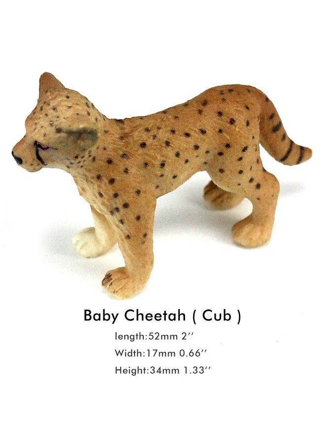 FUNSHOWCASE African Jungle Animals Toy Cheetahs Figure Realistic Plastic Figurine Playset Lot 2-Piece - Image 4