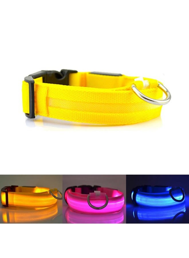 PET-PHET LED Dog Collar – Night Safety, Night Walk, Camping and HICKING - Glow in The Dark - 3 Light Modes - Great Battery Life - X-Small Yellow - Image 1
