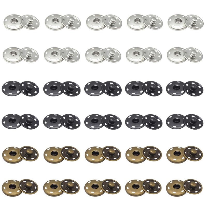 TRKETK 30 Pieces Sewing Buttons 21 mm Metal Snap Fasteners for Clothes, Wallets, Crafts, Crafts, Clothes, Handbags - Image 1