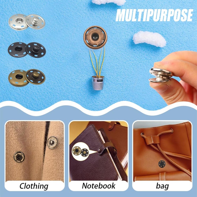 TRKETK 30 Pieces Sewing Buttons 21 mm Metal Snap Fasteners for Clothes, Wallets, Crafts, Crafts, Clothes, Handbags - Image 3