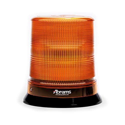 Abrams 7" Inch StarEye LED Beacon Dome [12 LED] [36W] Roof Top Permanent Mount [SAE Class-1] [30+ Flash Patterns] [IP67] Construction Vehicle Cars and Trucks Amber Flashing Warning Strobe Beacon Light - Image 1