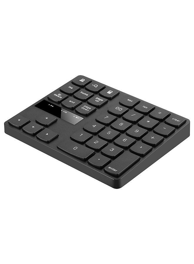 2.4G Wireless Numeric Keyboard Portable 35 Keys Financial Accounting Office Keyboard Built-in Rechargeable Battery Black  - Image 3