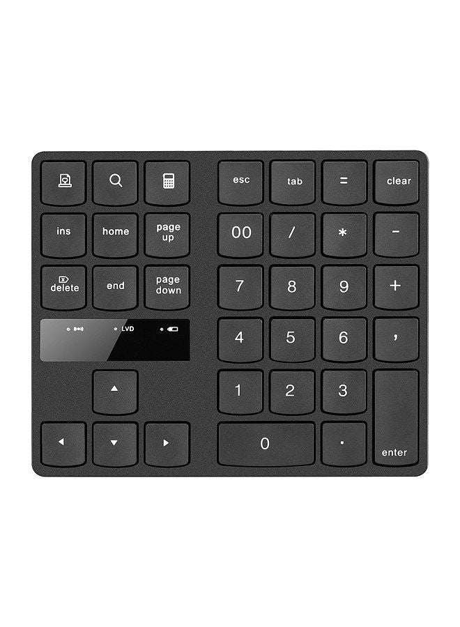 2.4G Wireless Numeric Keyboard Portable 35 Keys Financial Accounting Office Keyboard Built-in Rechargeable Battery Black  - Image 1