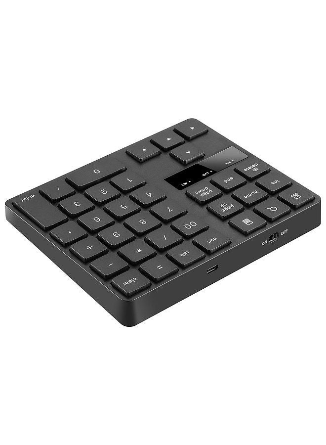 2.4G Wireless Numeric Keyboard Portable 35 Keys Financial Accounting Office Keyboard Built-in Rechargeable Battery Black  - Image 4