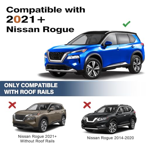 Wonderdriver Lockable Roof Rack Cross Bars 260lb Compatible with Nissan Rogue 2021-2025 (with Flush Roof Rails), Heavy Duty Aluminum Roof Rails Crossbars Cargo Canoe Black Rooftop Carrier Luggage - Image 2