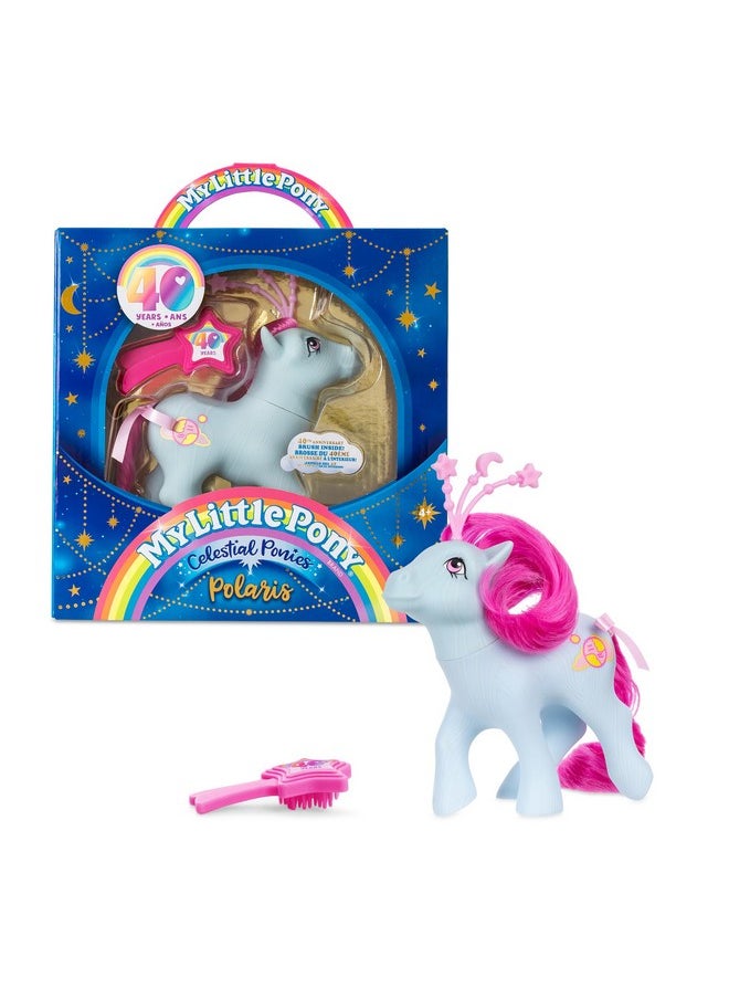 Basic Fun My Little Pony Classics - Celestial Ponies - Polaris - Retro 4" Collectible Play Figure, Great for Kids, Toddlers, Adults, Girls and Boys Ages 3+  - Image 1