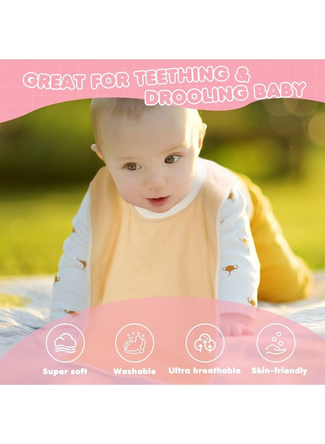Newwiee Newwiee 5 Pcs Pullover Toddler Bibs Full Coverage Baby Bibs Soft Absorbent Cotton Towel Bibs for Toddler Drooling Feeding - Image 5