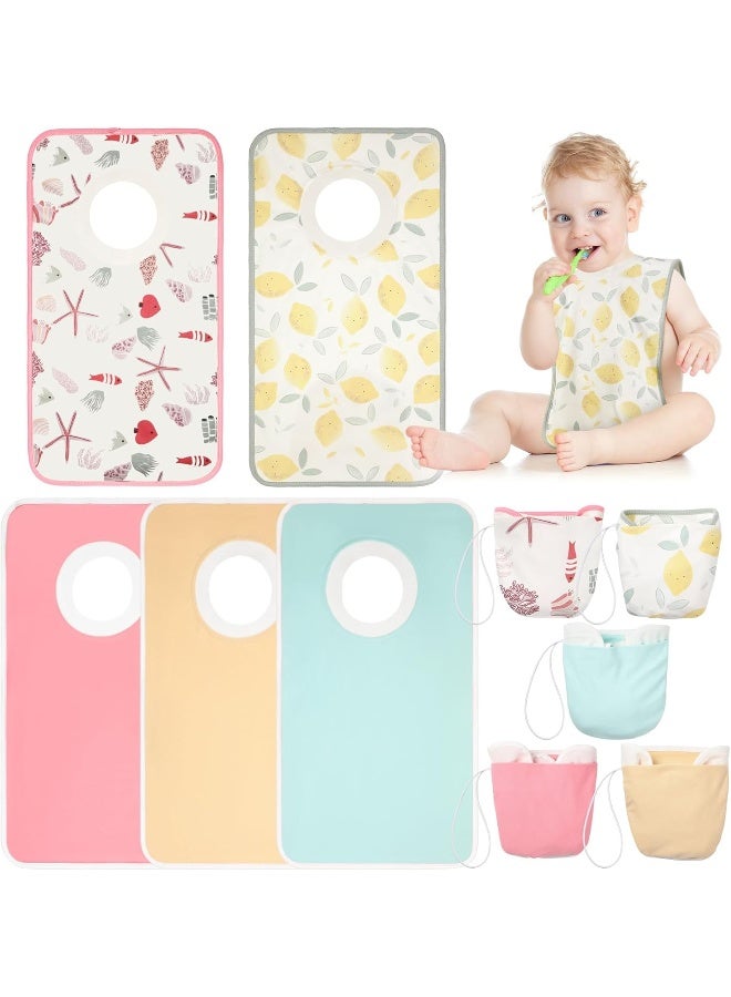 Newwiee Newwiee 5 Pcs Pullover Toddler Bibs Full Coverage Baby Bibs Soft Absorbent Cotton Towel Bibs for Toddler Drooling Feeding - Image 1