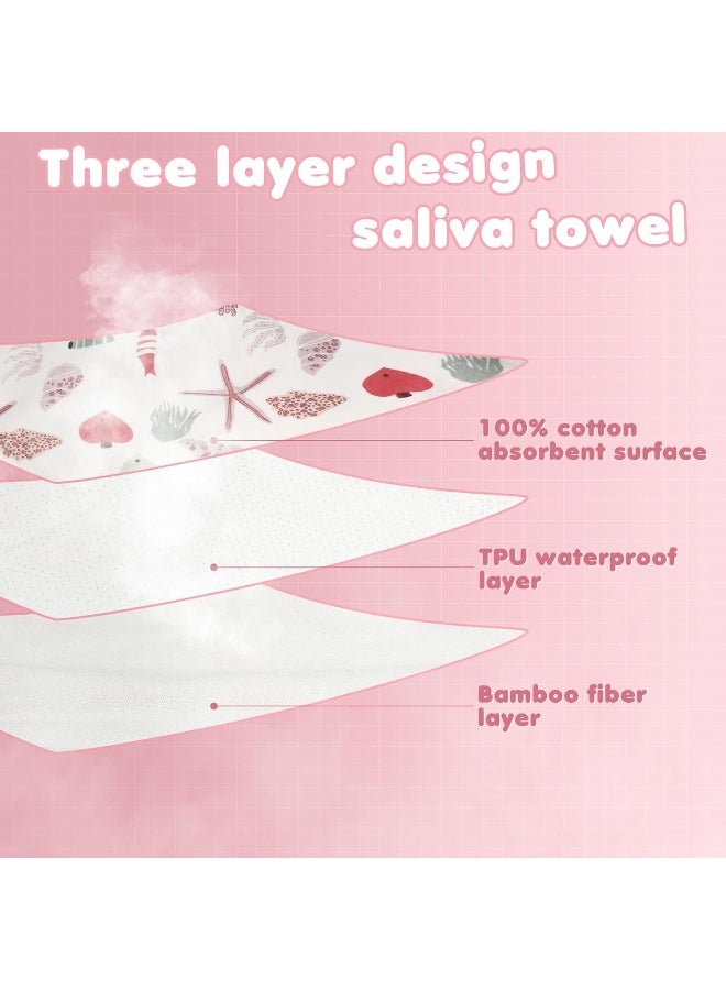 Newwiee Newwiee 5 Pcs Pullover Toddler Bibs Full Coverage Baby Bibs Soft Absorbent Cotton Towel Bibs for Toddler Drooling Feeding - Image 4