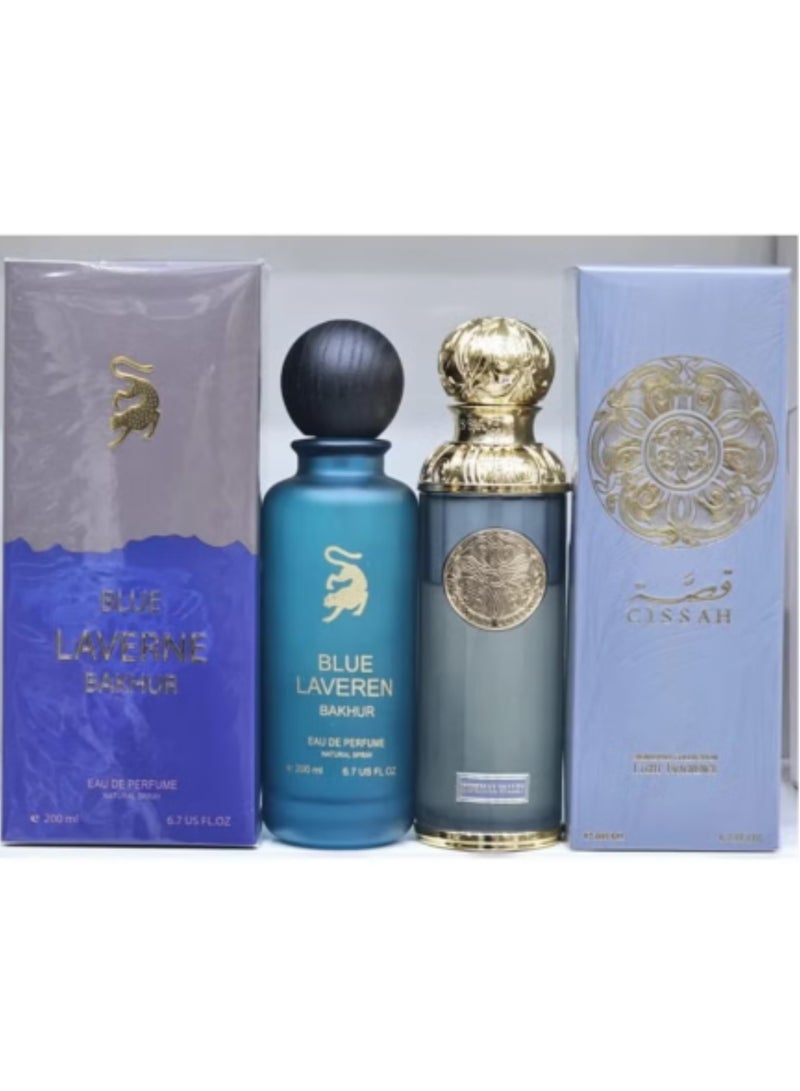 Laverne Perfume Package: Gissah Embori 200ml and Laverne Blue Bakhur New Edition - 200ml 