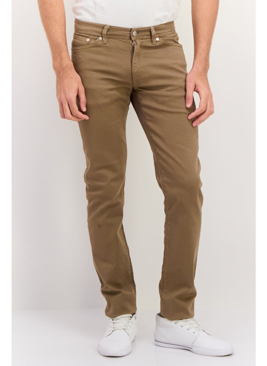 GANT Men Extra Slim Fit Plain Maxen Chino Pants, Taupe  - Image 1