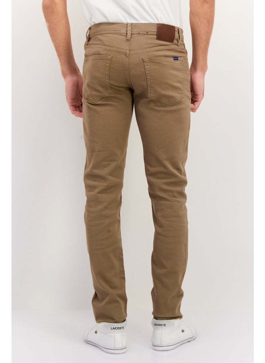 GANT Men Extra Slim Fit Plain Maxen Chino Pants, Taupe  - Image 3