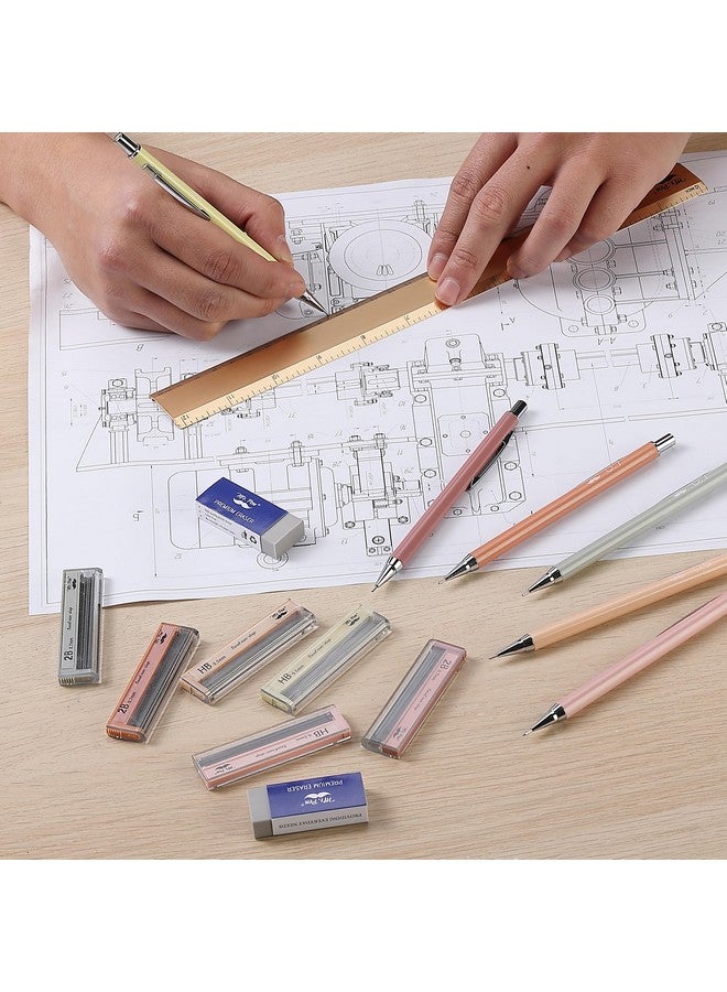 مستر. بين - مجموعة أقلام رصاص ميكانيكية مع عبوات إعادة تعبئة للرصاص والممحاة، عبوة من 6 قطع، موضوع بوهو، 0.5 مم و0.7 مم، أقلام رصاص باستيل جميلة 0.7 مم - Image 5