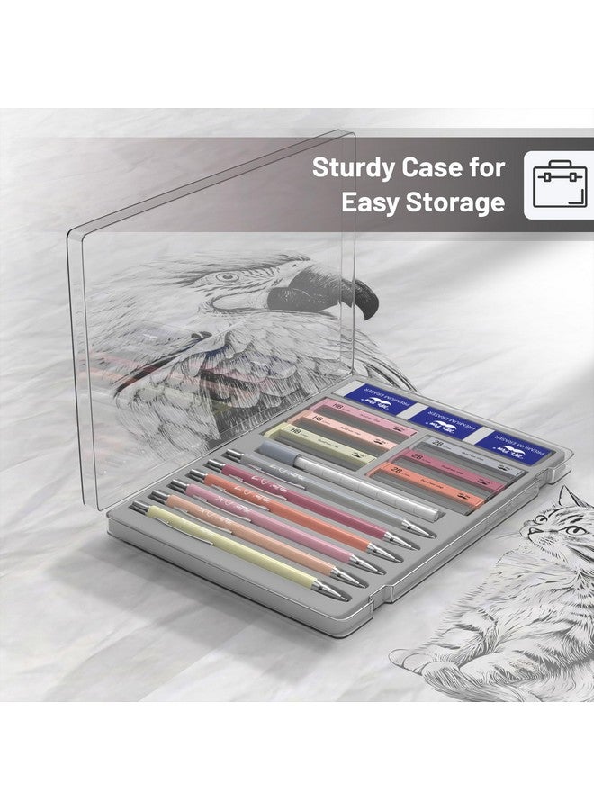 مستر. بين - مجموعة أقلام رصاص ميكانيكية مع عبوات إعادة تعبئة للرصاص والممحاة، عبوة من 6 قطع، موضوع بوهو، 0.5 مم و0.7 مم، أقلام رصاص باستيل جميلة 0.7 مم - Image 4