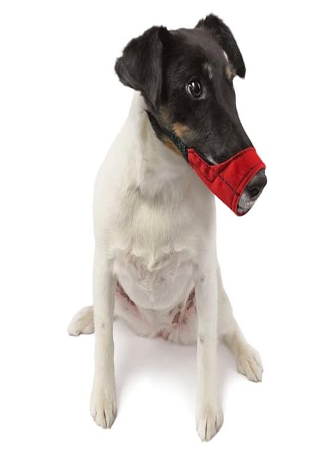 JorVet Soft Dog Muzzle | Adjustable, Breathable Nylon for Preventing Biting | Comfortable & Secure Fit for Small Dogs - Perfect for Everyday Walks, Vets & Grooming | Red - Image 2