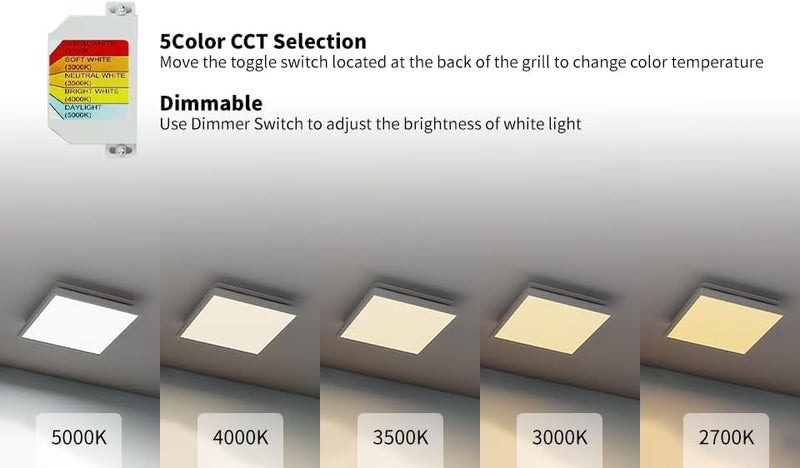 Tech Drive Modern Nickel Bathroom Exhaust Fan with Light, 80CFM, 1000lm Dimmable 5CCT LED Light Selectable, Quiet Ventilation fan with night light,Energy Star Certified,Decorative Nickel Trim - Image 3