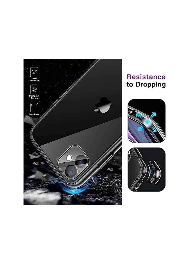 Jetech 3 in 1 Case for iPhone 11 6.1-Inch, with 2-Pack Screen Protector and 2-Pack Camera Lens Protector, Full Coverage Tempered Glass Film, Shockproof Bumper Phone Cover (Black) - Image 4
