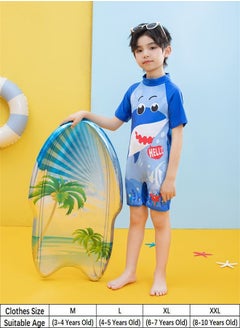ZCM-HAPPY Children'sOne Piece Swimsuit Cute Children's Swimsuit Water Sports Sunscreen Swimsuit With Swimming Cap  - Image 2