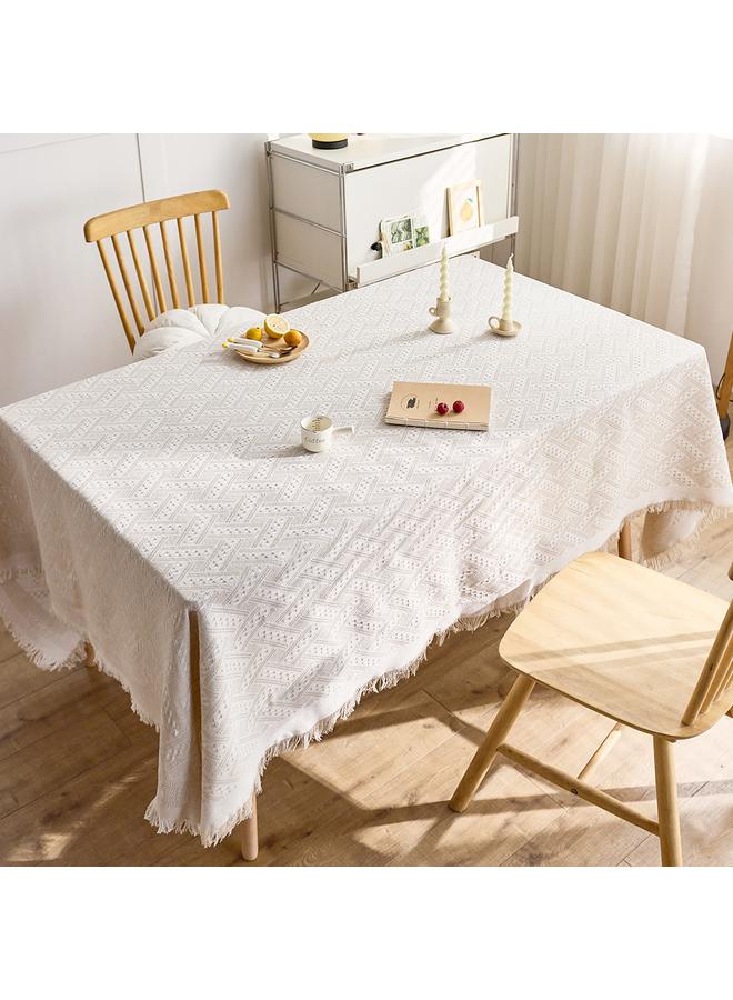 Bluejw French Cream Cotton Linen Style Tablecloth Advanced Atmosphere Photo Decorative Tablecloth Coffee Table Cover Towel Rectangular Tablecloth - Image 5