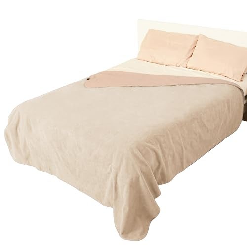 Catalonia Waterproof Fleece Blanket for Couch Reversible Baby Pet Doggy Pee Proof Bed Sofa Cover Furniture Boat Mattress Protector Large CamelTaupe 60x80 inch