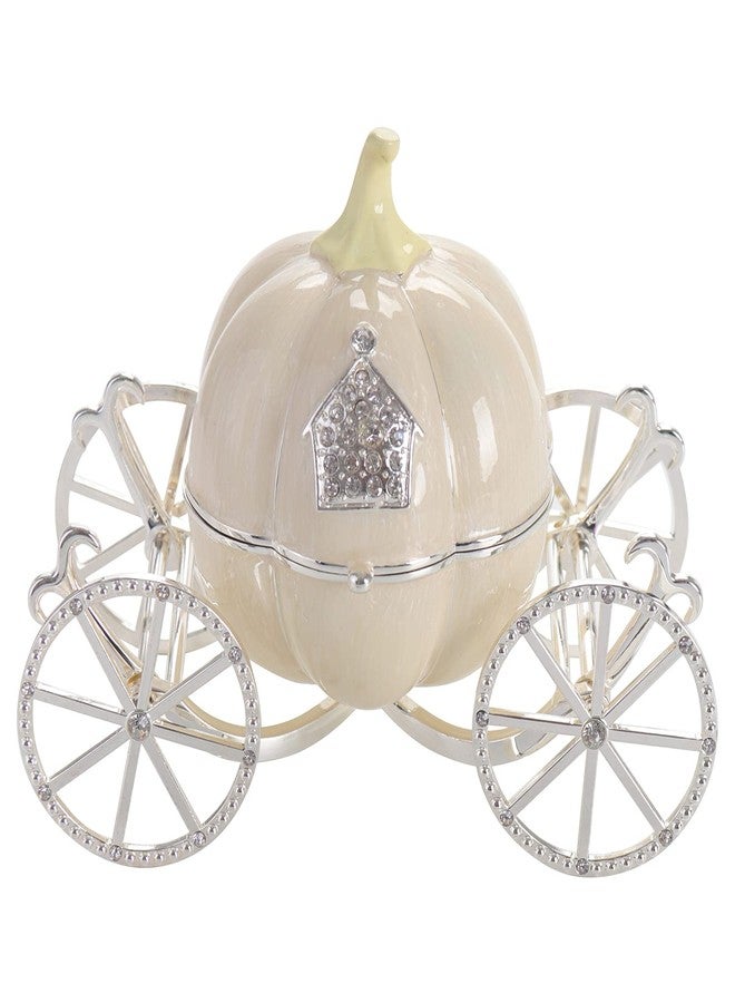 LASODY Hand Painted Enameled Cinderella Pumpkin Carriage Decorative Hinged Jewelry Trinket Box Unique Gift for Family,Jewelry Chests - Image 1