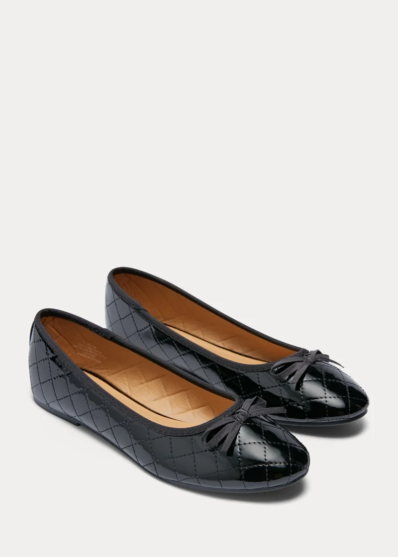 ماتلان Girls Black Quilted Ballet Shoes