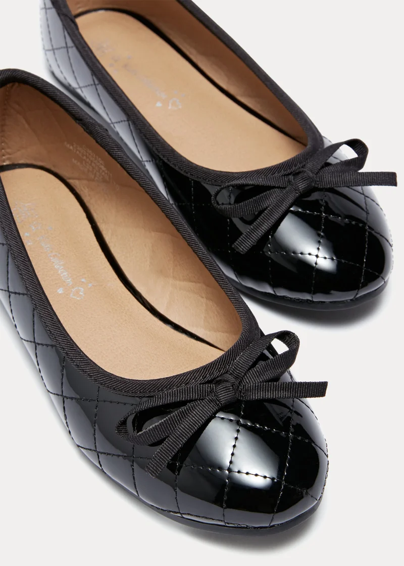 ماتلان Girls Black Quilted Ballet Shoes