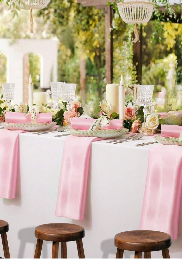 Pink Satin Table Napkins – Set of 4 Reusable Napkins for Elegant Table Decoration, Ideal for Special Occasions and Celebrations.  - Image 3