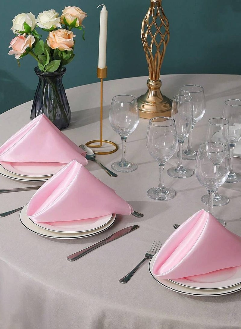 Pink Satin Table Napkins – Set of 4 Reusable Napkins for Elegant Table Decoration, Ideal for Special Occasions and Celebrations.  - Image 2