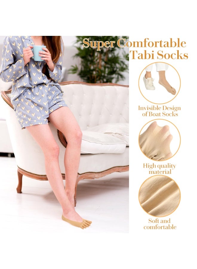 4 Pairs Ortho Toe Compression Socks, Bunion Toe Alignment Relief Socks Toe Sock for Women No Show Low Cut Five Finger Sock for Women & Men Full Toe Yoga Sock - Image 3