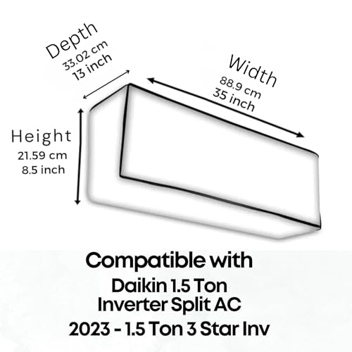 MW PRINTS Split AC Cover for Daikin 1.5 Ton 3 Star Inverter Split AC Water Resistant & Dustproof Protection (MTKL50U, Blue Leaf) - Image 2