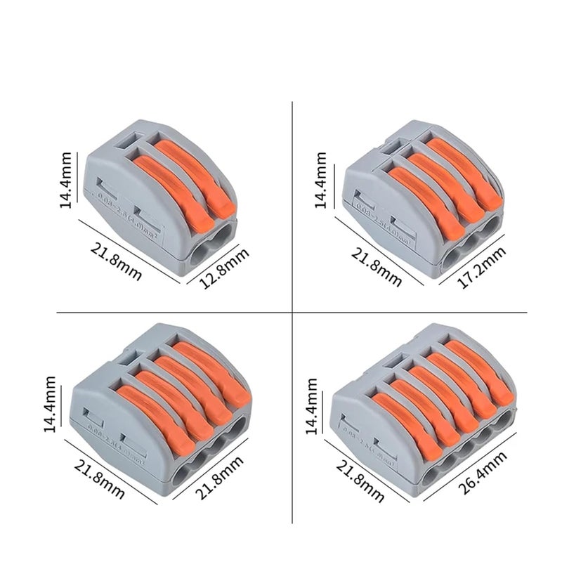 أدوات توصيل الأسلاك الرافعة 43 قطعة، إدخال أنثوي، كتل طرفية كهربائية سريعة التوصيل - Image 3