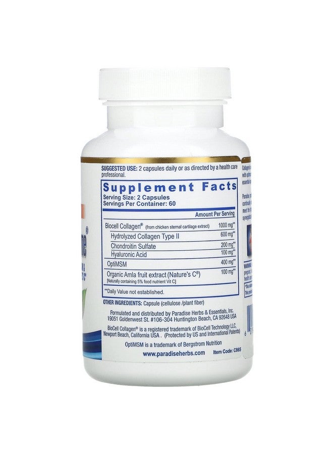 Paradise Herbs كولاجين باراديس هيربز إكستريم مع كولاجين بايوسيل، حمض الهيالورونيك، وفيتامين سي الطبيعي، لشعر صحي، وبشرة، ومفاصل، 60 كبسولة - Image 2